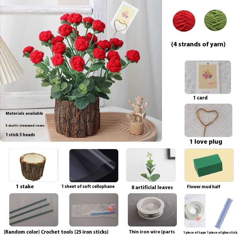 the 'crochet log'  DIY bouquet